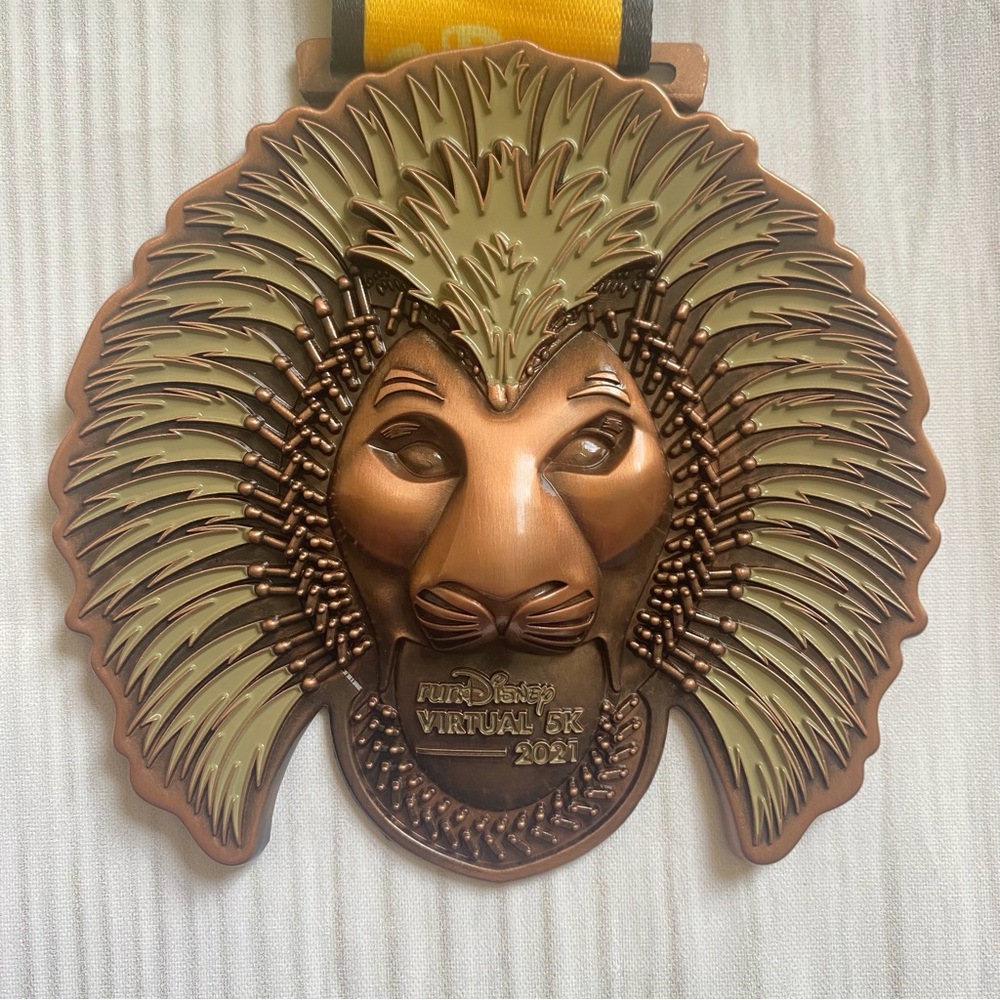 Run Disney 2021 Lion King Virtual 5k Medal